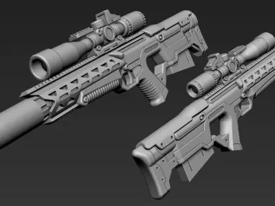 3D Printable Sci-Fi Weapon Part 9 3D model