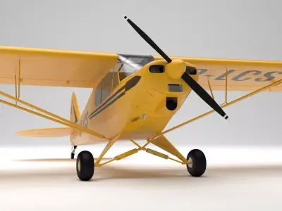 Piper PA-18 Supercub Plane 3D model High quality 3D model