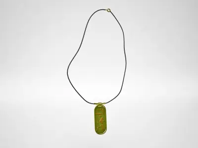 Gold Egyptian Cartouche Necklace 3D model