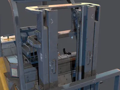 Industrial Forklift Low-poly 3D model purchase