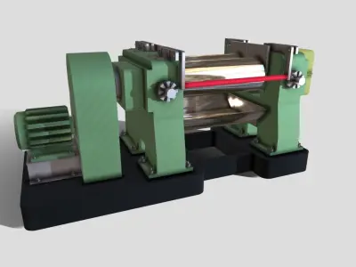 Machine - Two Roll Rubber Mill Low-poly 3D model