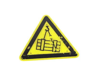 Sign Warning Package Low-poly 3D model