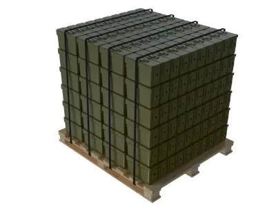 Ammunition Metal Box Palet 3D model