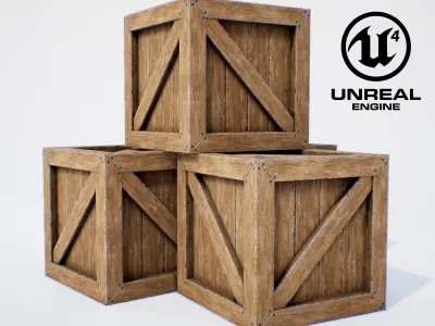 Wooden Box - PBR Game-Ready Low-poly 3D model
