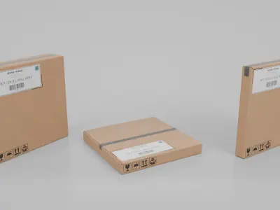Square Cardboard Box Set - Rigged and Customizable 3D Model Pack