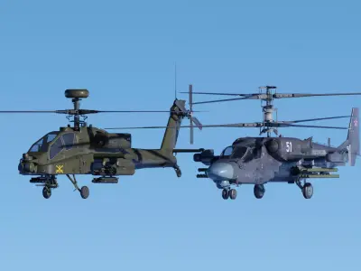 Military Helicopters Rigged And Animated - Game Ready 3D Model Pack