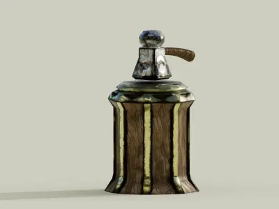 Mallet and anvil Low-poly 3D model