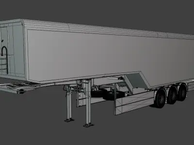Truck Trailer Low-poly 3D model