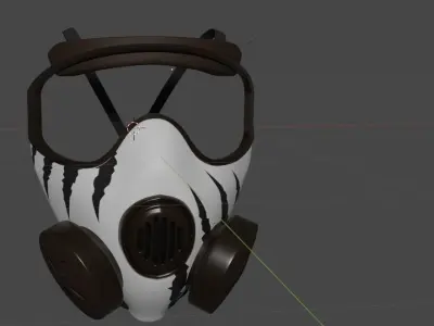 Brown White Realistic Gas Mask Free 3D model