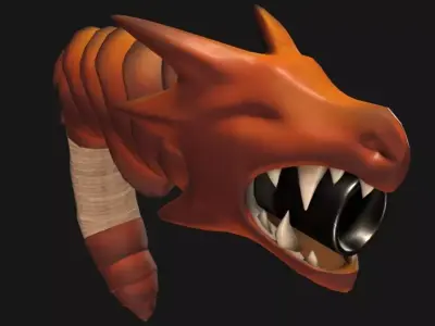 Dragon Gun Low-poly 3D model