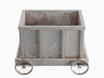 Old Mining Trolley 05 Low-poly 3D model