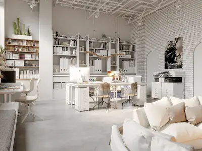 Desk in Manga Worskshop 3D model