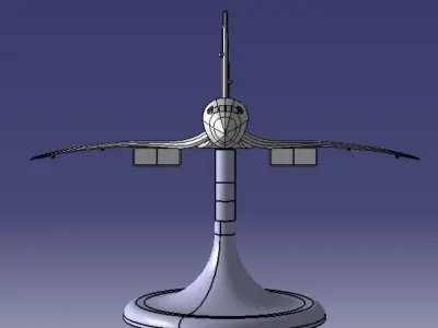Avion Concorde avec support 3D print model