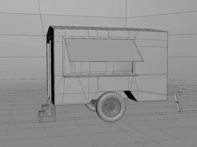 trailer food cart 3D model