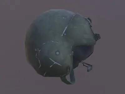 Helicopter Pilot Helmet Low-poly 3D model