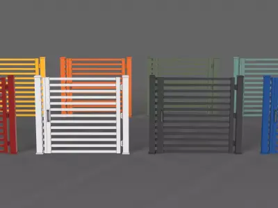 PBR Metal Gate A4 Low-poly 3D model