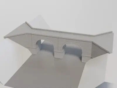 HO Scale Modular Stone Bridge - Customizable Lengths and Heights 3D print model