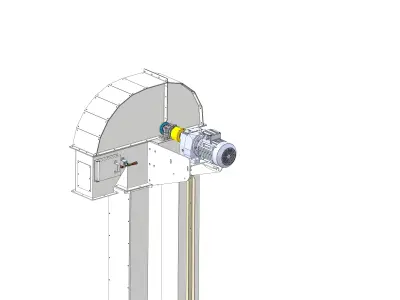 20 Ton Bucket Elevator STEP Model for Grain Handling 3D model