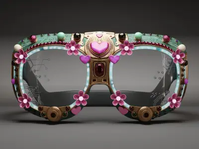 Girly Cyberpunk Goggles Free 3D model