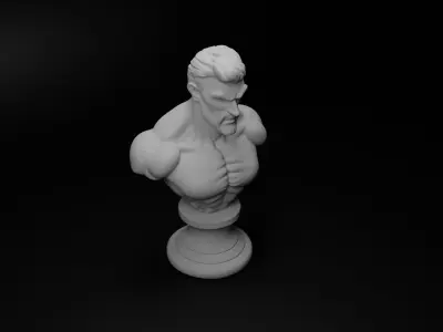 Iron Fist Fighter Bust Chess 3D print model get