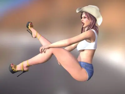 VAQUERITA co DRIVER LITTLE COWGIRL COMPANION OBJ 3D model 3D model