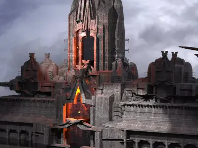 Cyberpunk Warlord Towers Kitbash 1 3D model