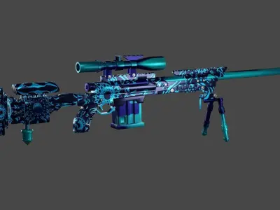 DLQ  gun animation Free low-poly 3D model
