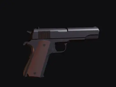Colt M1911A1 Stylised WW2 Pistol Low-poly 3D model