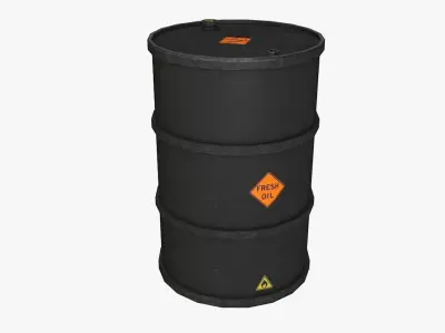 Metal Barrels PBR Low-poly 3D model