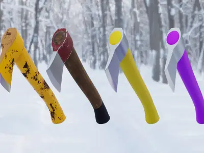 Axe Hatchet Low-poly 3D model