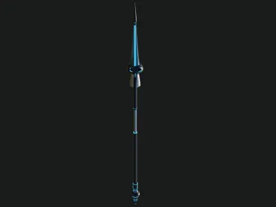 Fantasy Spear Glow 08 Game-Ready PBR Textures Included Low-poly 3D model