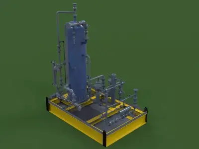 Fuel gas scrubber skid Free 3D model