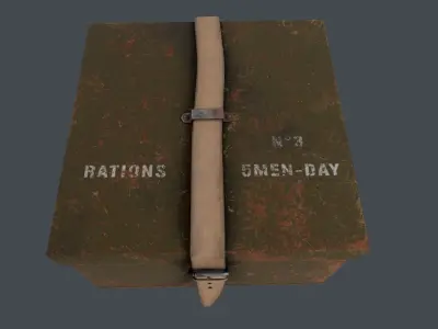 Old Military Ration Box Low-poly 3D model