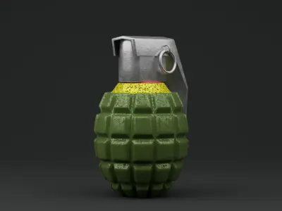 MK2 Grenade Low-poly 3D model 6