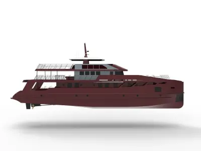 red yacht 3D model