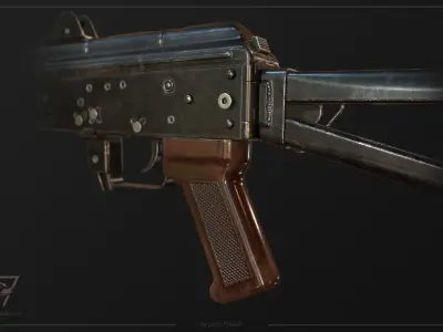 FPS AKS-74U tactical weapon Low-poly 3D model