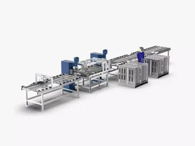 Automatic Elevator Door Panel Head Plate Welding Workstation 3D model