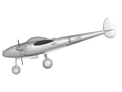 Lockheed P-38 Lightning 3D model shop