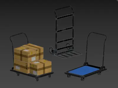 Hand pulled truck 3D model