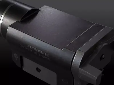 Tactical Flashlight Low-poly 3D model