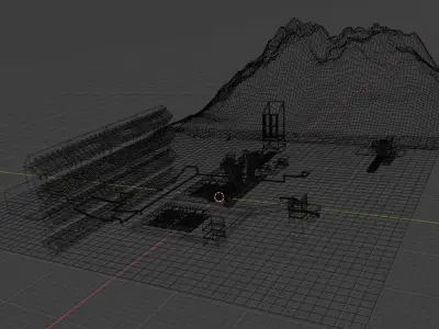 futuristic industrial lava map for games background Free 3D model