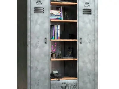 Manufacture Antiqued Metal Industrial Closet Maisons Du Monde 3D model