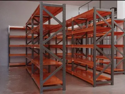 Industrial shelving 3D model