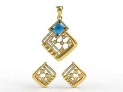 Diamond Pendant Set 31 3D print model