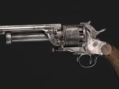 Revolver LeMat Low-poly 3D model