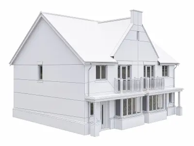 Neighborhood Houses P07 Low-poly 3D model