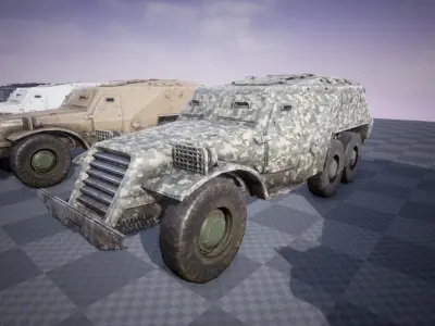 Functional - BTR152  Battle Truck  6 Versions Low-poly 3D model