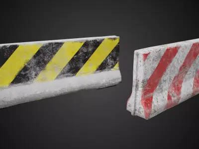  Concrete Traffic Barrier Low-poly 3D model