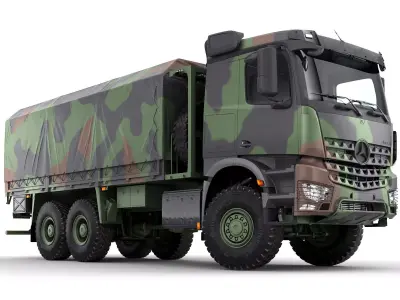 Mercedes Arocs Box Truck 6X6 3D model