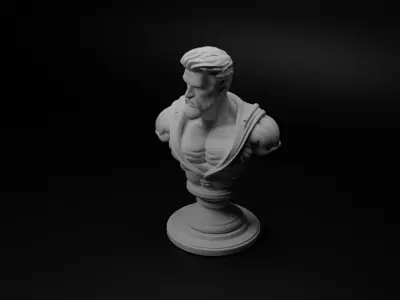 Iron Fist Fighter Bust Chess 3D print model